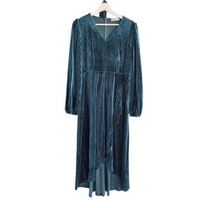 Etosel Emerald green Velvet stripe  Dress large